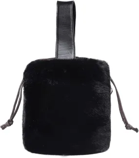 Crossbody Bags for Women Faux Fur Drawstring Bucket Shoulder Bag Purses and Handbags for Ladies Girls