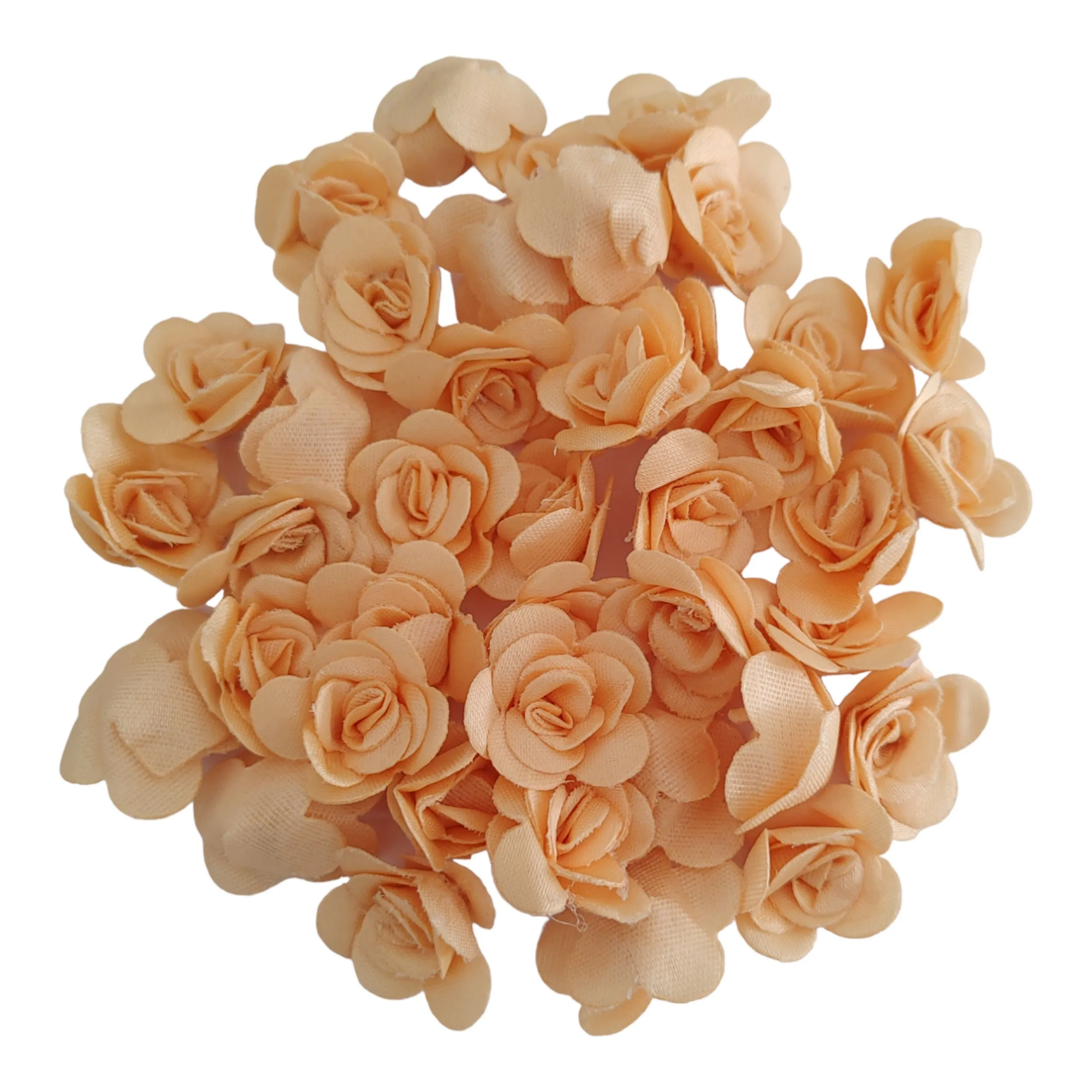 Decorative Artificial Mini Rose Satin Fabric Flower Head for Decor Craft or Textile - Design 132