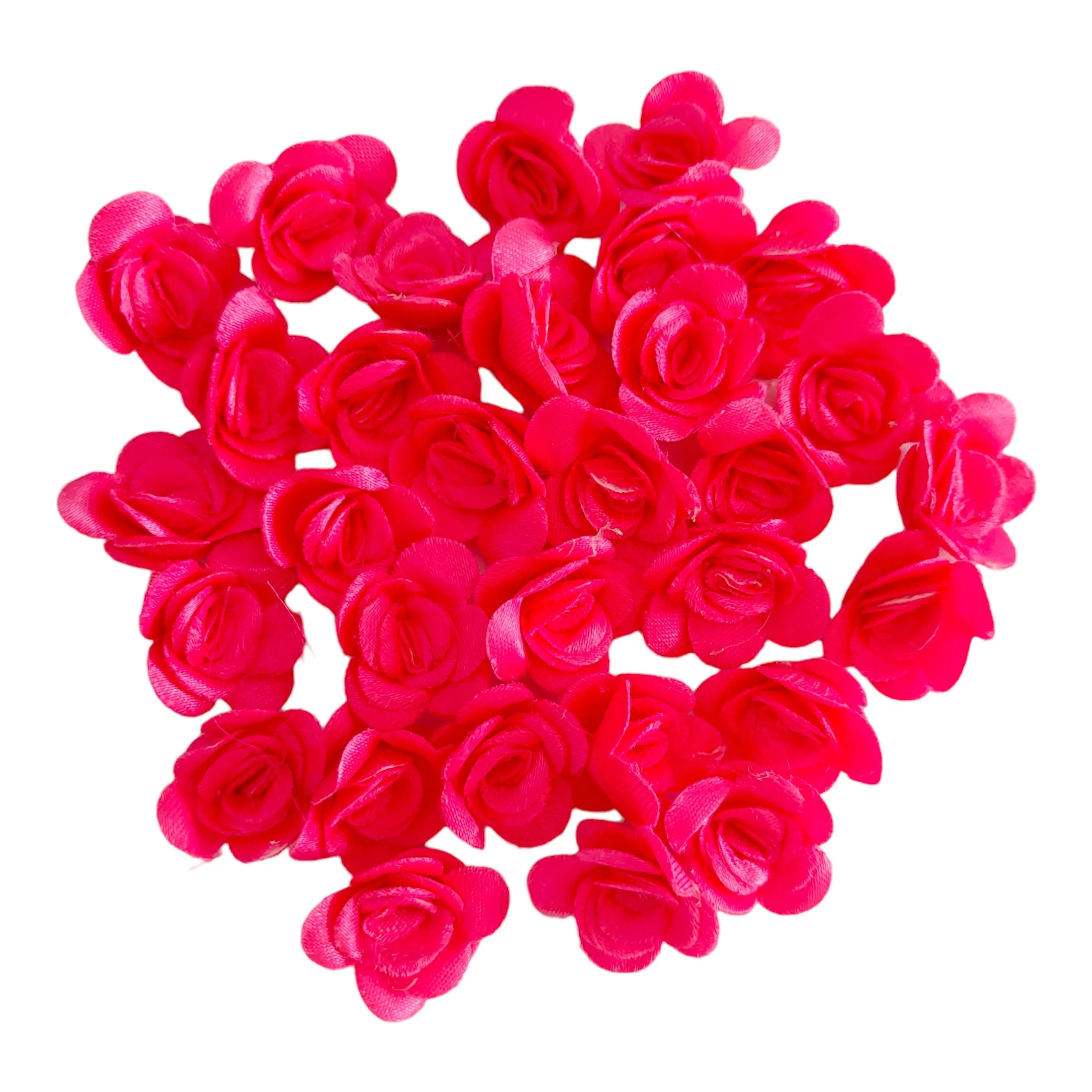 Decorative Artificial Mini Rose Satin Fabric Flower Head for Decor Craft or Textile - Design 132