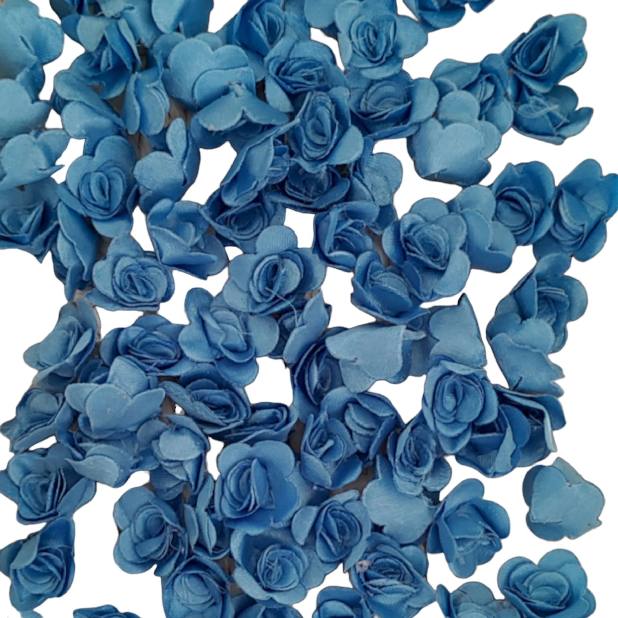 Decorative Artificial Mini Rose Satin Fabric Flower Head for Decor Craft or Textile - Design 132