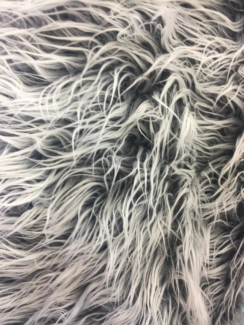 Double Tone Fake Animal Skin Polar Bear Shaggy Faux Fur Fabric For Throw Blankets, Fur Coats, Fur Clothing, Blankets