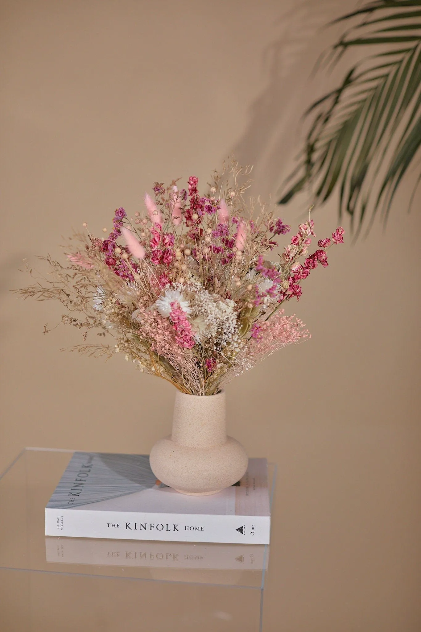 Dried Flowers Bridal Bouquet - Baby Pink & Cream