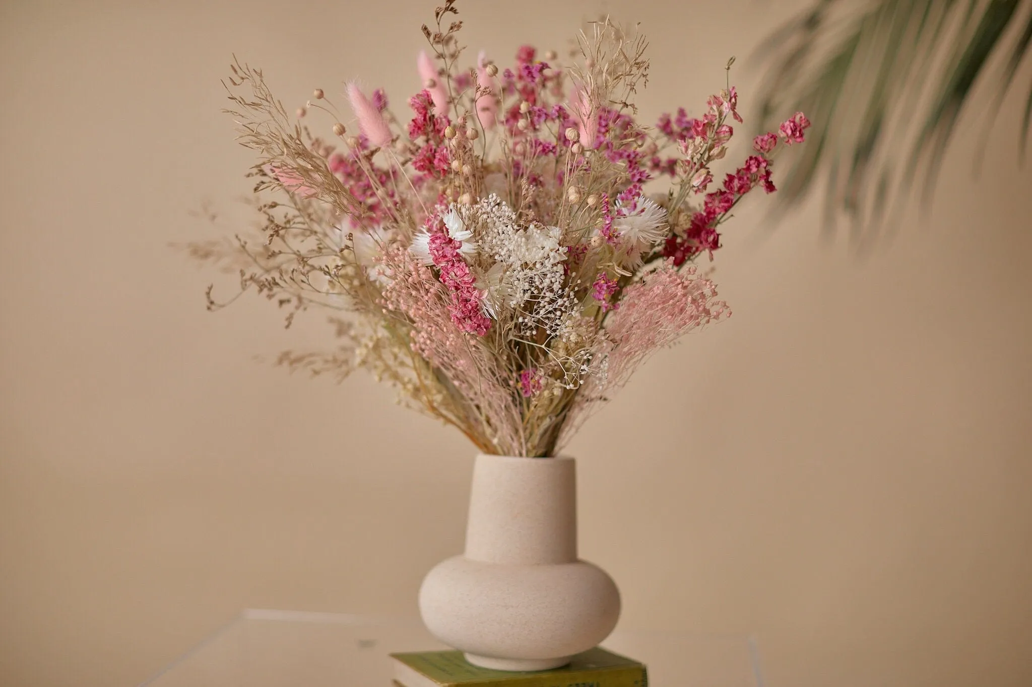 Dried Flowers Bridal Bouquet - Baby Pink & Cream