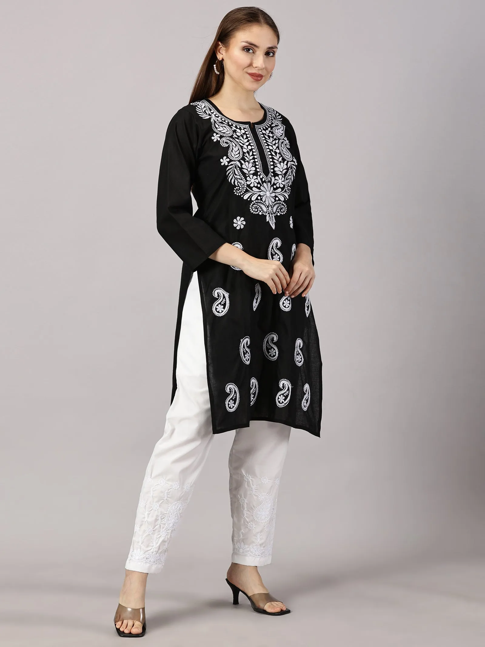 Embroidered Cotton Wear: 2 Kurtis   Pants Set | Women’s Cotton Kurti Set: Embroidery & Comfort Combo | Chic Cotton Sets Combo: Embroidered Kurtis and Pants | Stylish Cotton Kurti Set with Pants - 2 Piece Combo