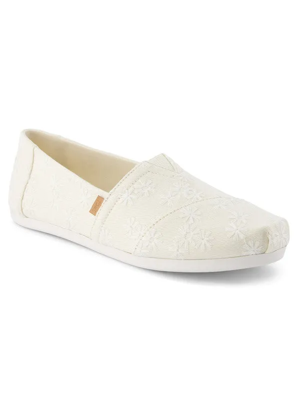 Embroidered Floral Slip Ons