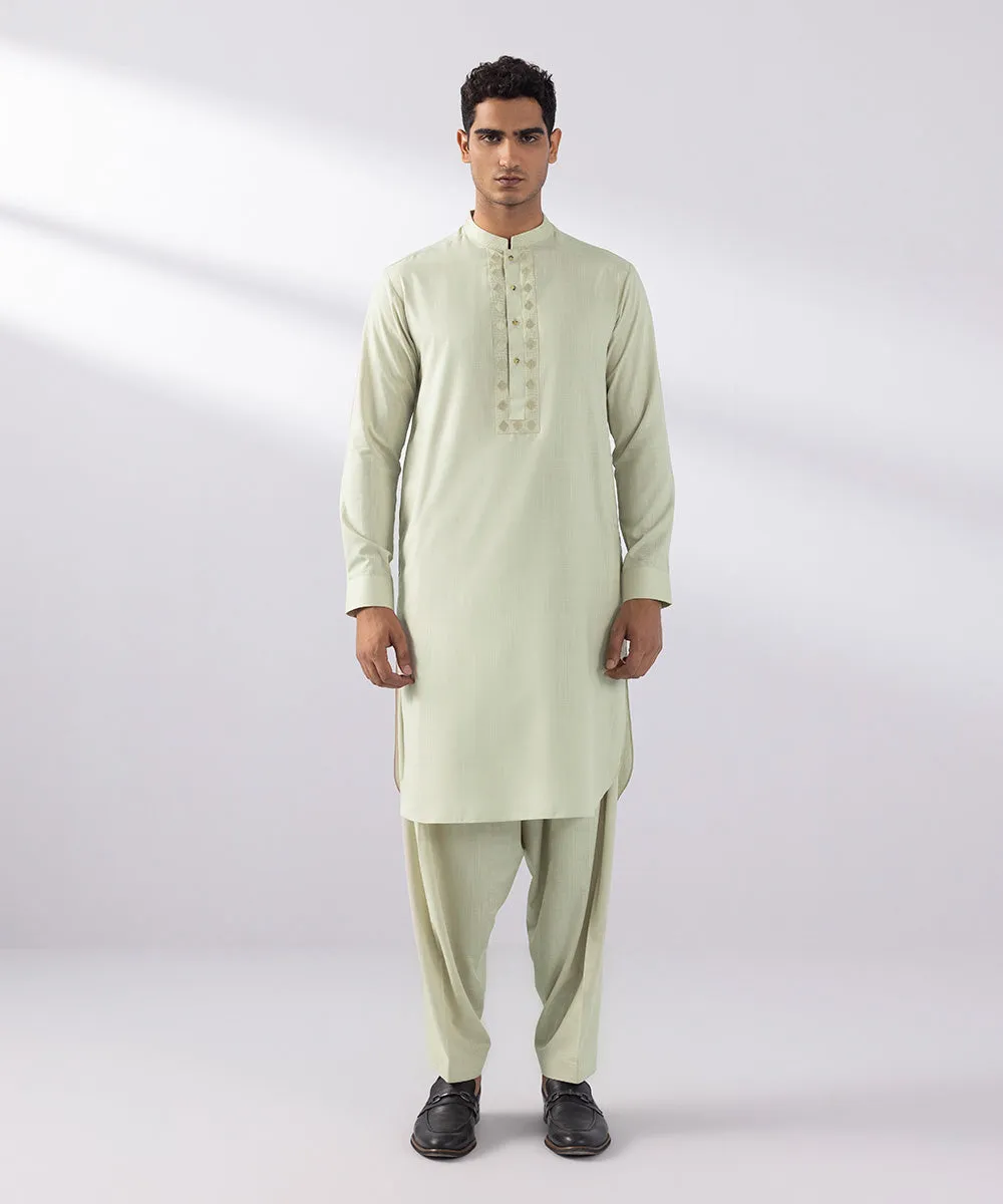 Embroidered Wash & Wear Suit