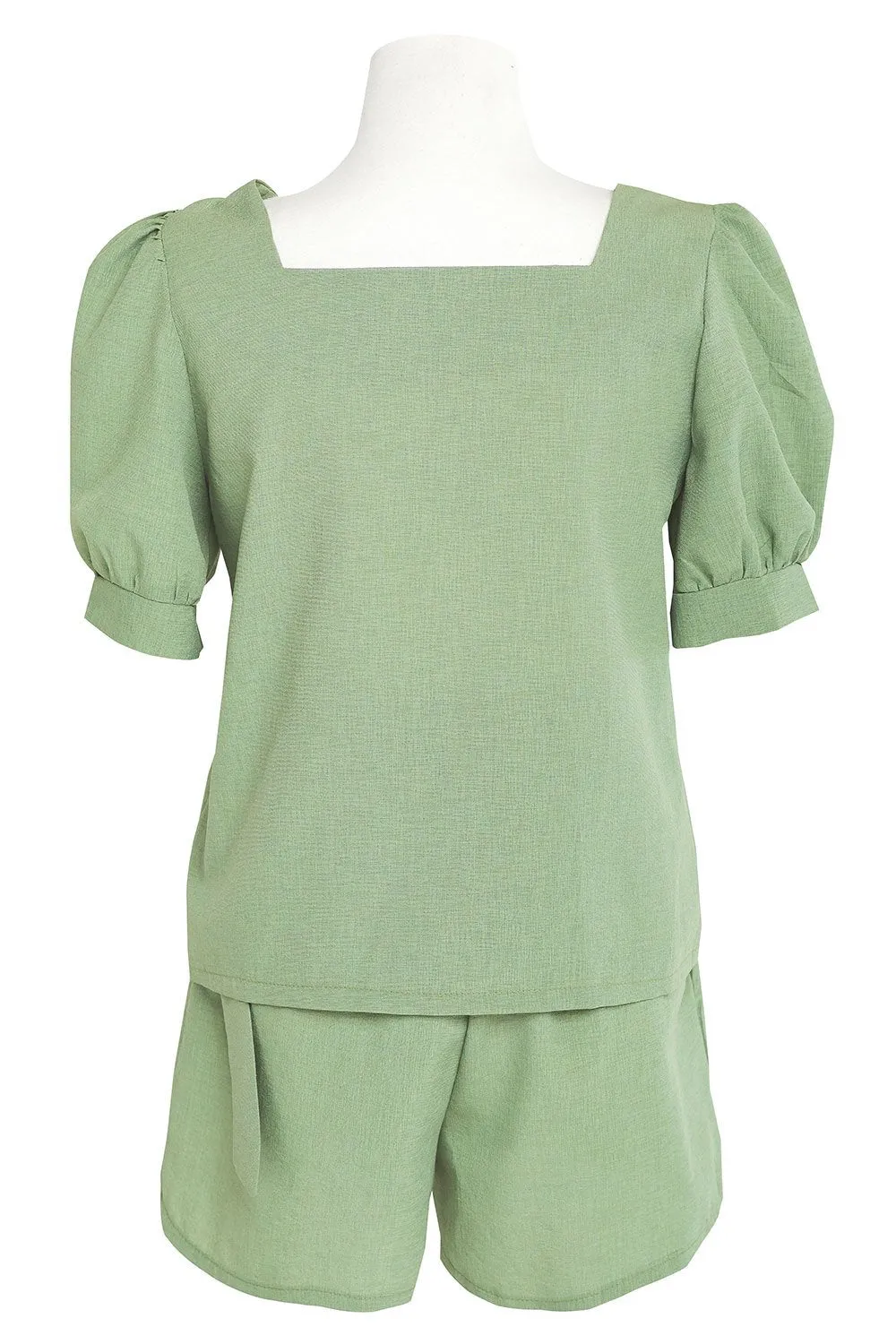 Emery Puff Sleeve Blouse And Shorts Set