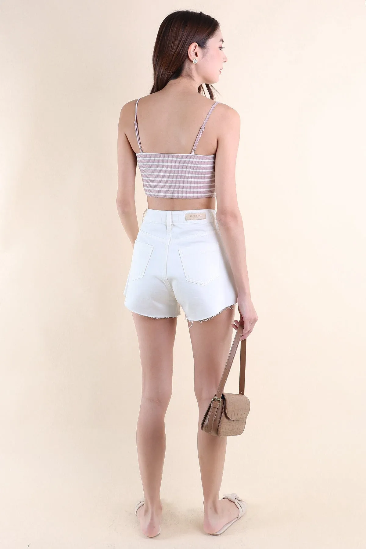 FELIZ STRIPES PADDED TOP IN PINK