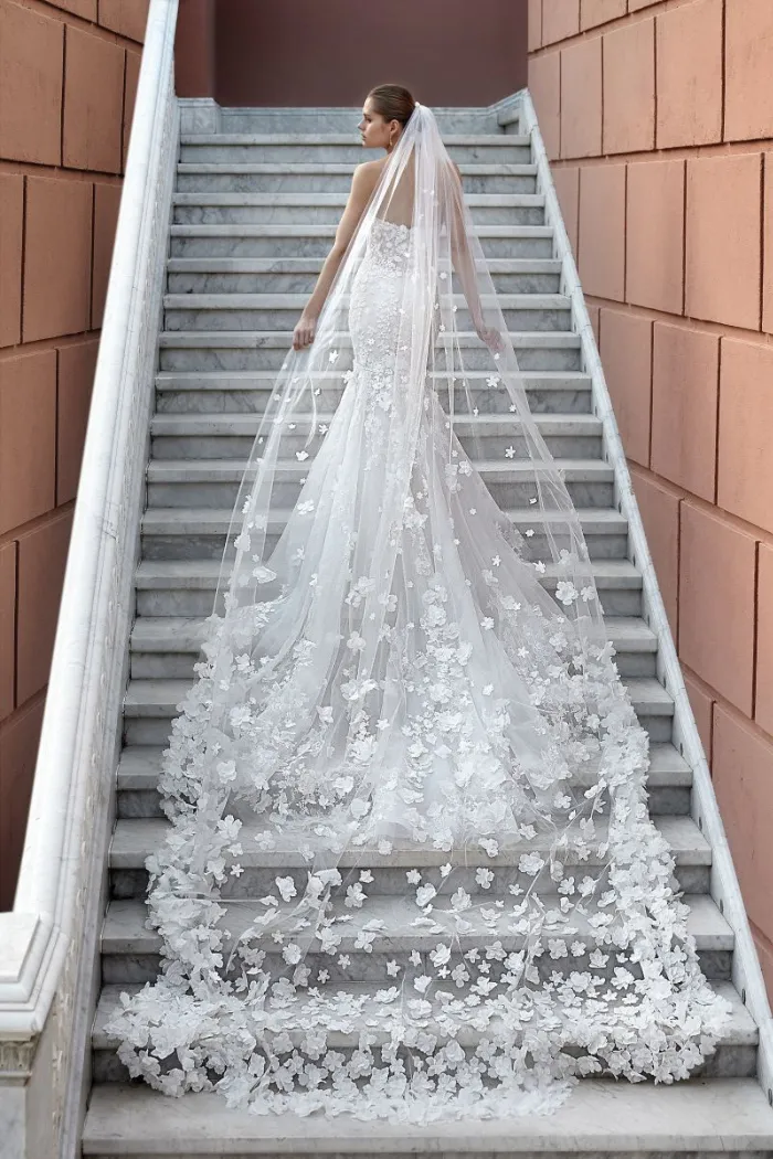 Floral Appliqué Veil