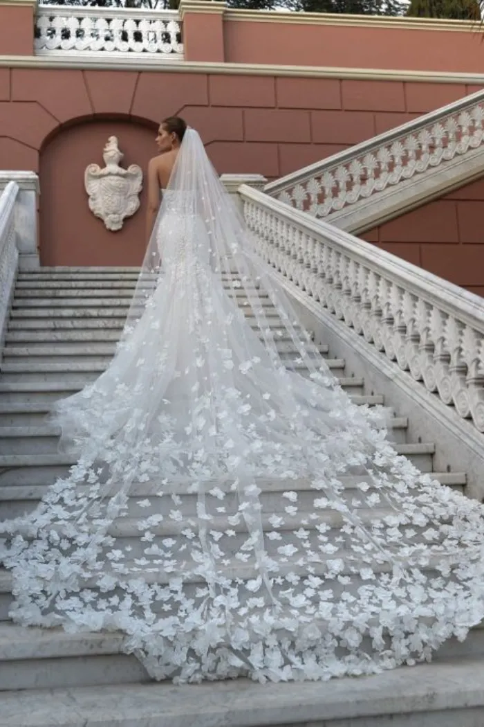 Floral Appliqué Veil