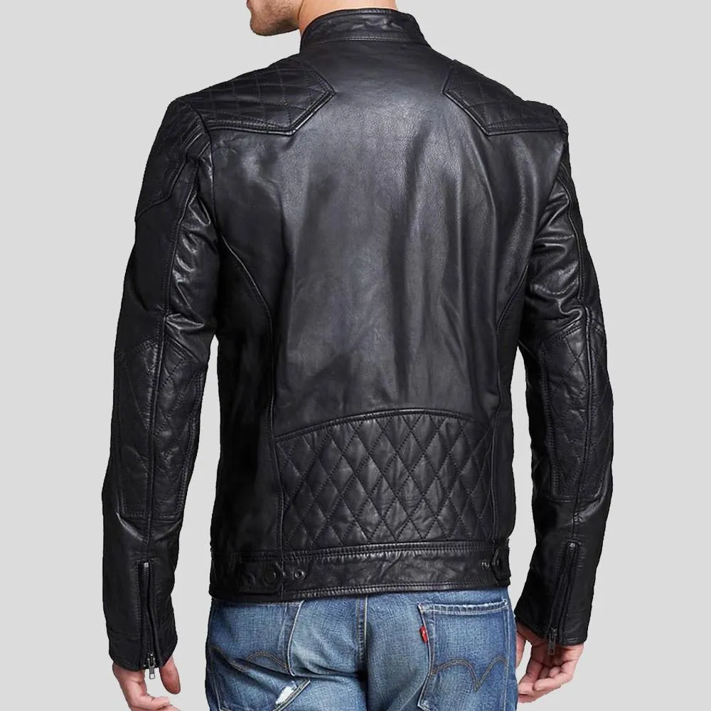 Frits Black Quilted Leather Jacket