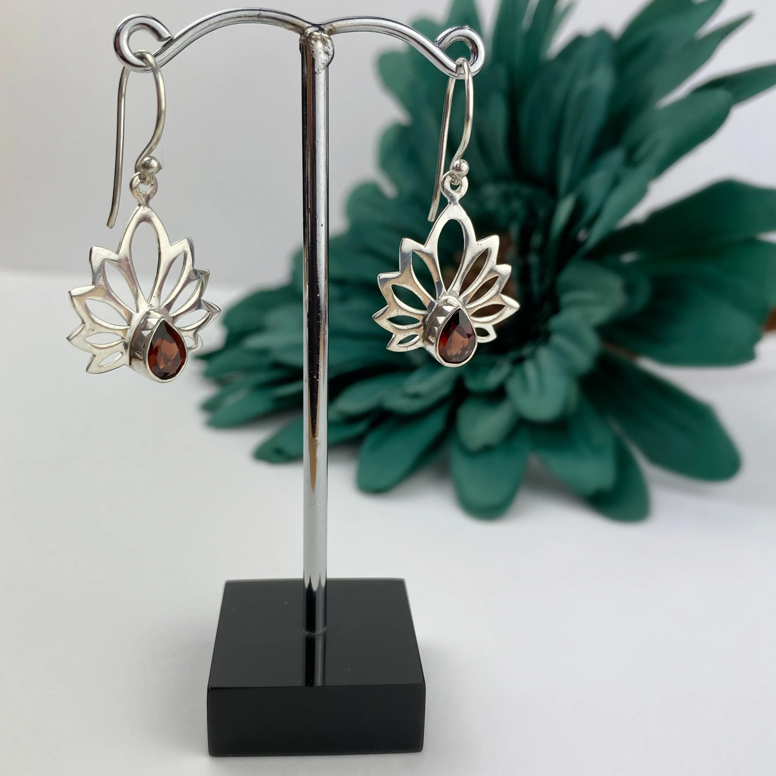 Gemstone Lotus Earrings - VE693