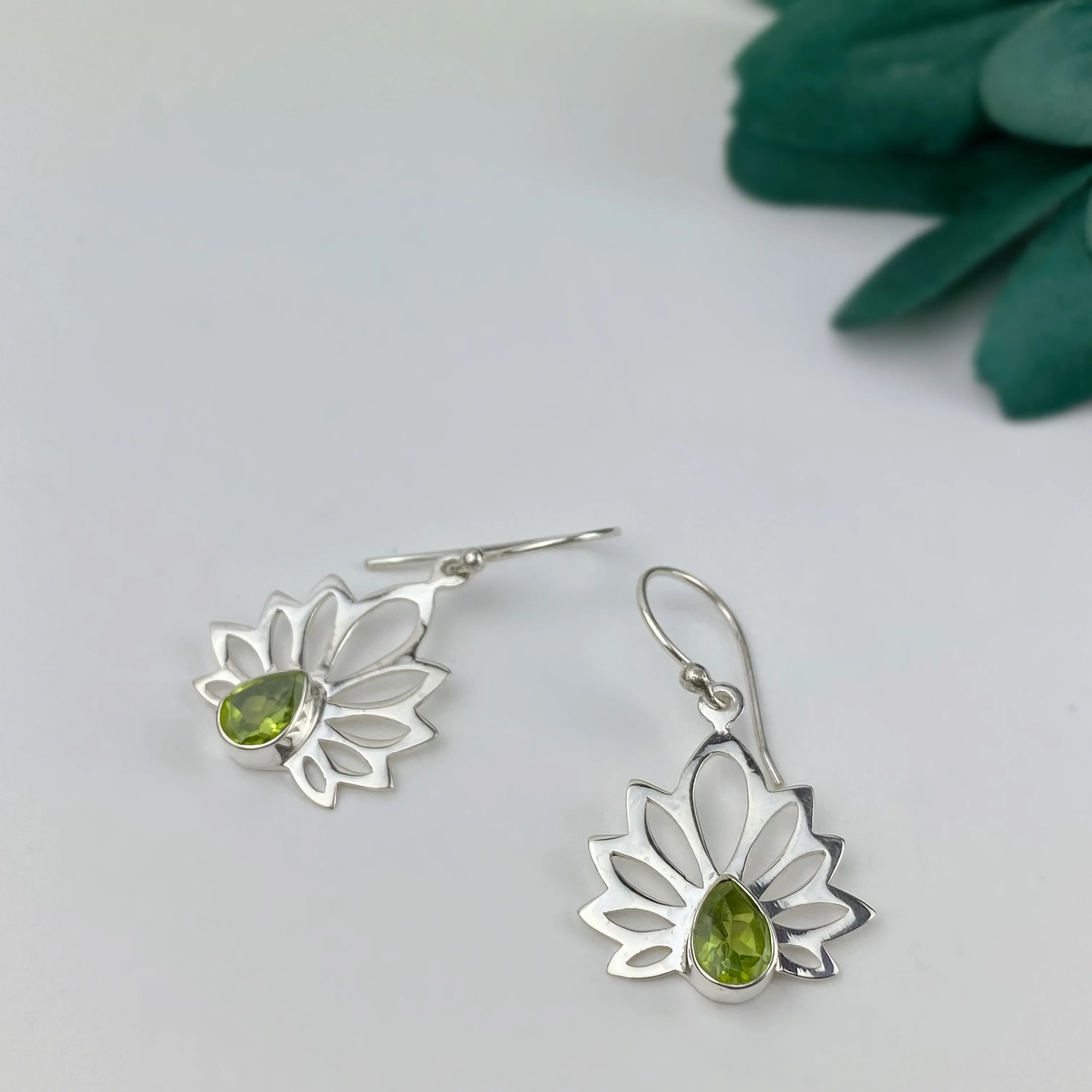 Gemstone Lotus Earrings - VE693