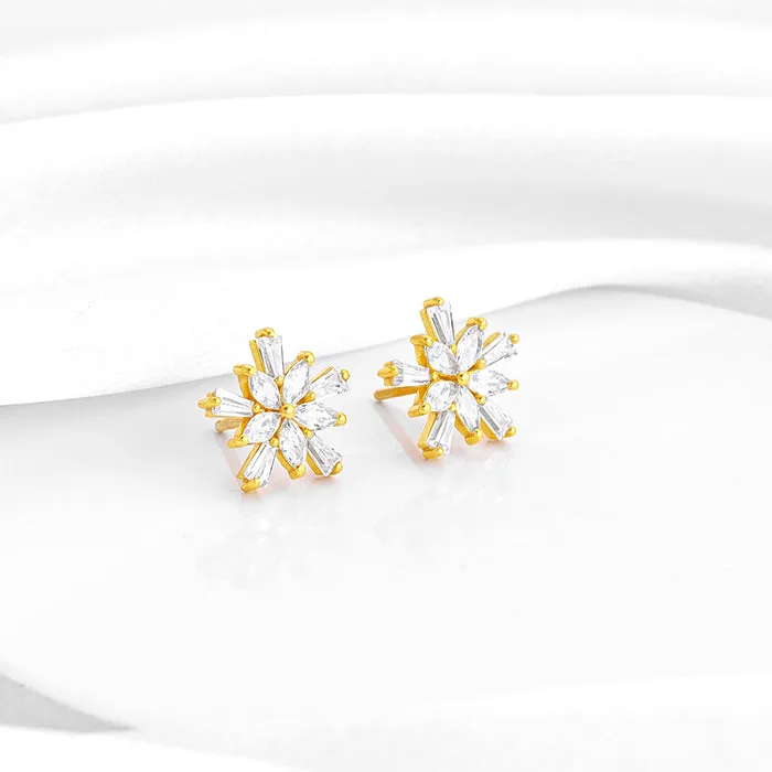 Golden Floral Radiance Earrings