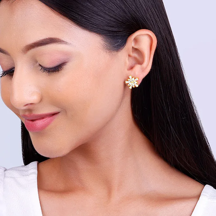 Golden Floral Radiance Earrings