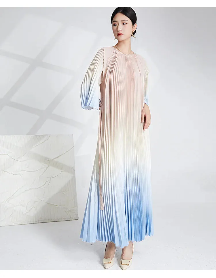 HEYFANCYSTYLE Pastel Ombre Pleated Dress