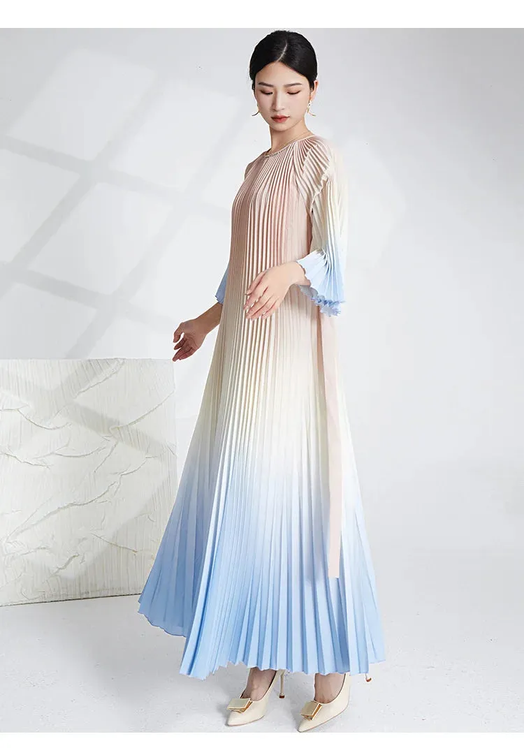 HEYFANCYSTYLE Pastel Ombre Pleated Dress