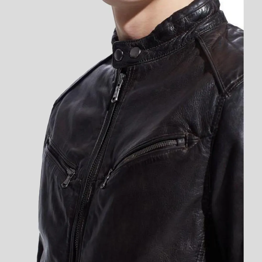 Hugo Black Biker Leather Jacket