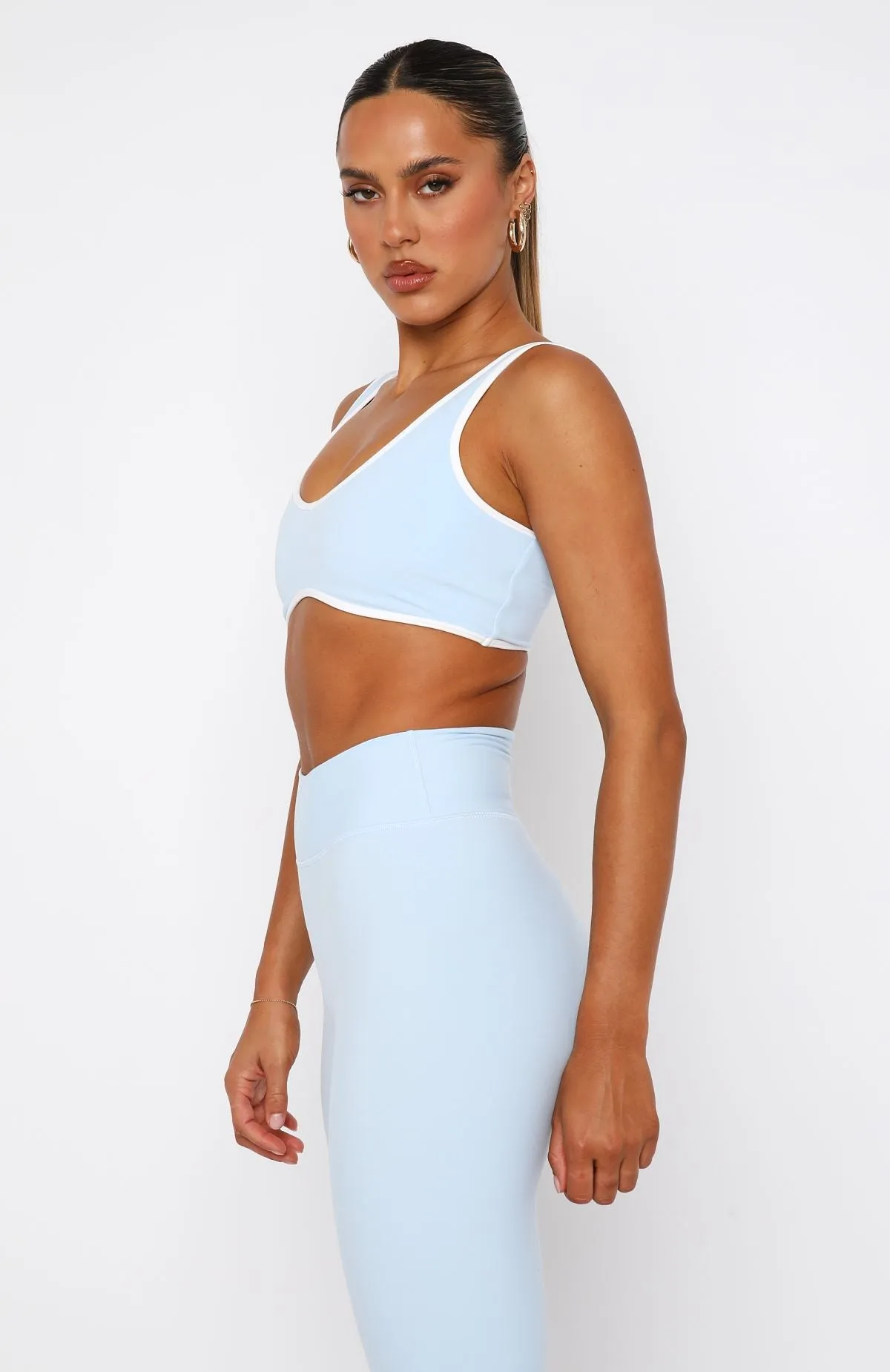 I'll Prove It Sports Crop Baby Blue/White