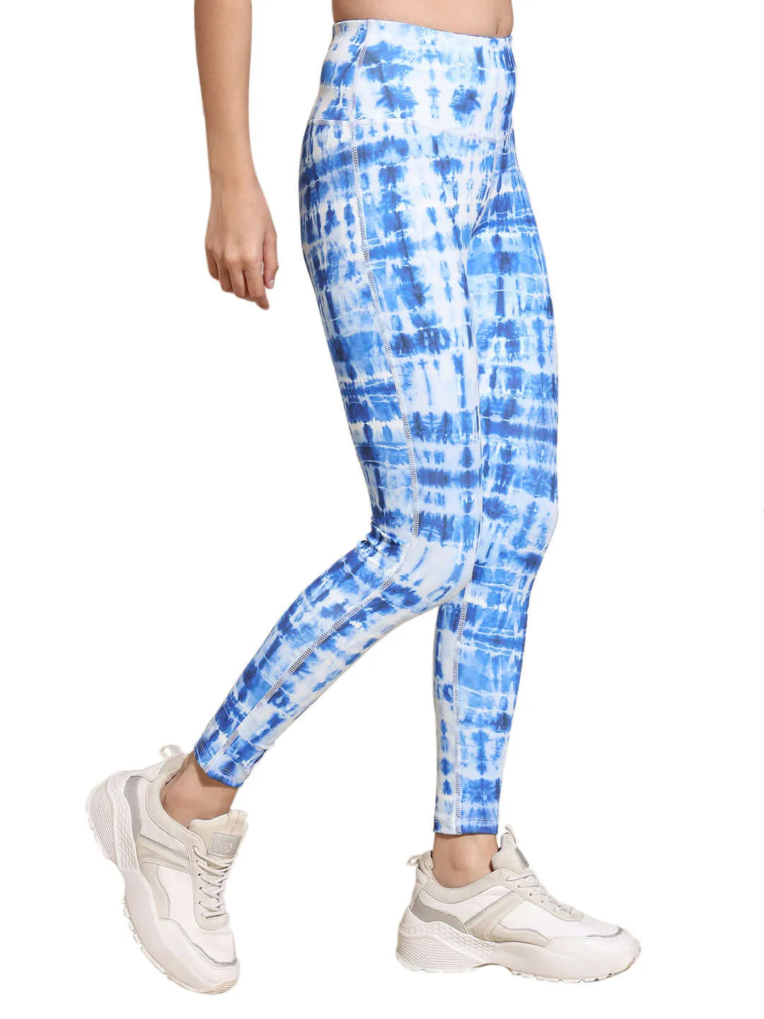 Indigo Shibori Plunge Bra & Luxe Leggings