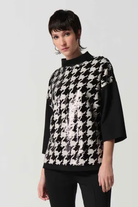 Joseph Ribkoff Black/Vanilla Houndstooth Top Style 234151-110