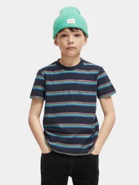 Kids - Relaxed-fit pocketed striped t-shirt