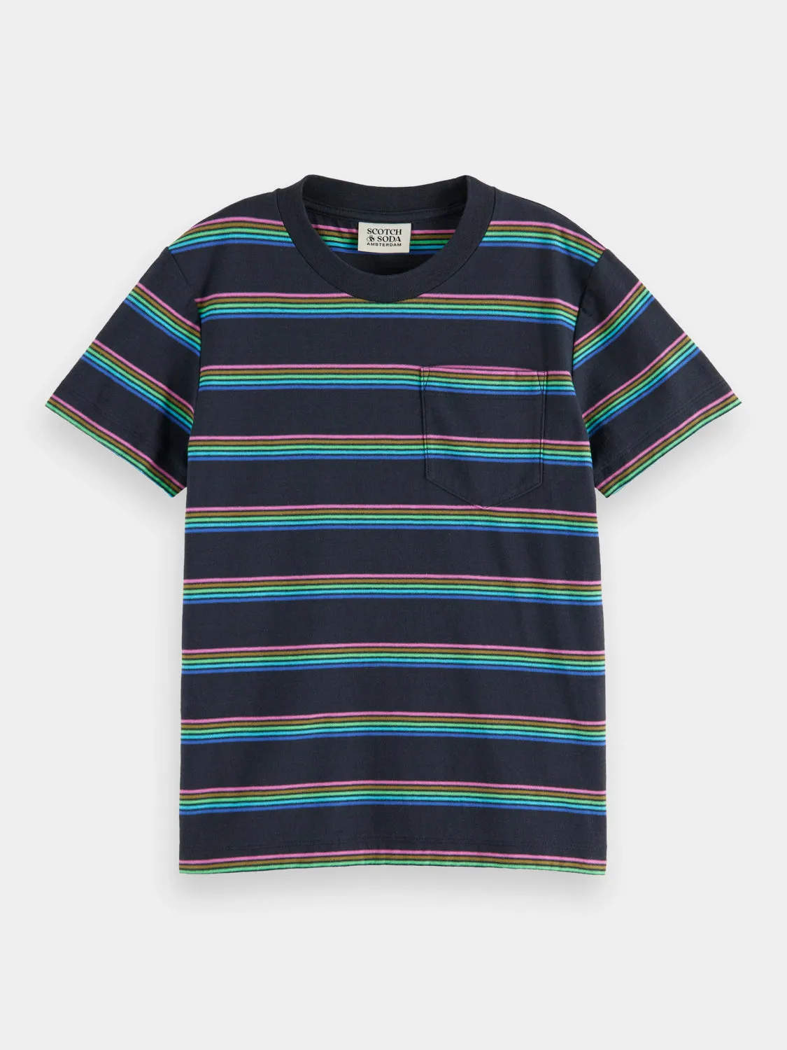 Kids - Relaxed-fit pocketed striped t-shirt