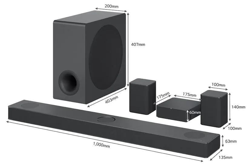 LG S80QR 5.1.3ch Wireless Sound Bar with Subwoofer | S80QR.DGBRLLK