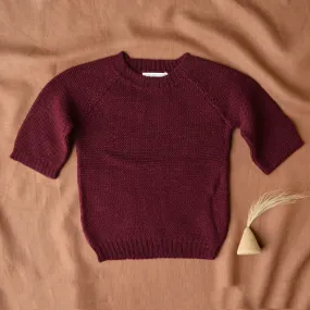 Lise Sweater in Baby Alpaca - Aubergine (1-7y)