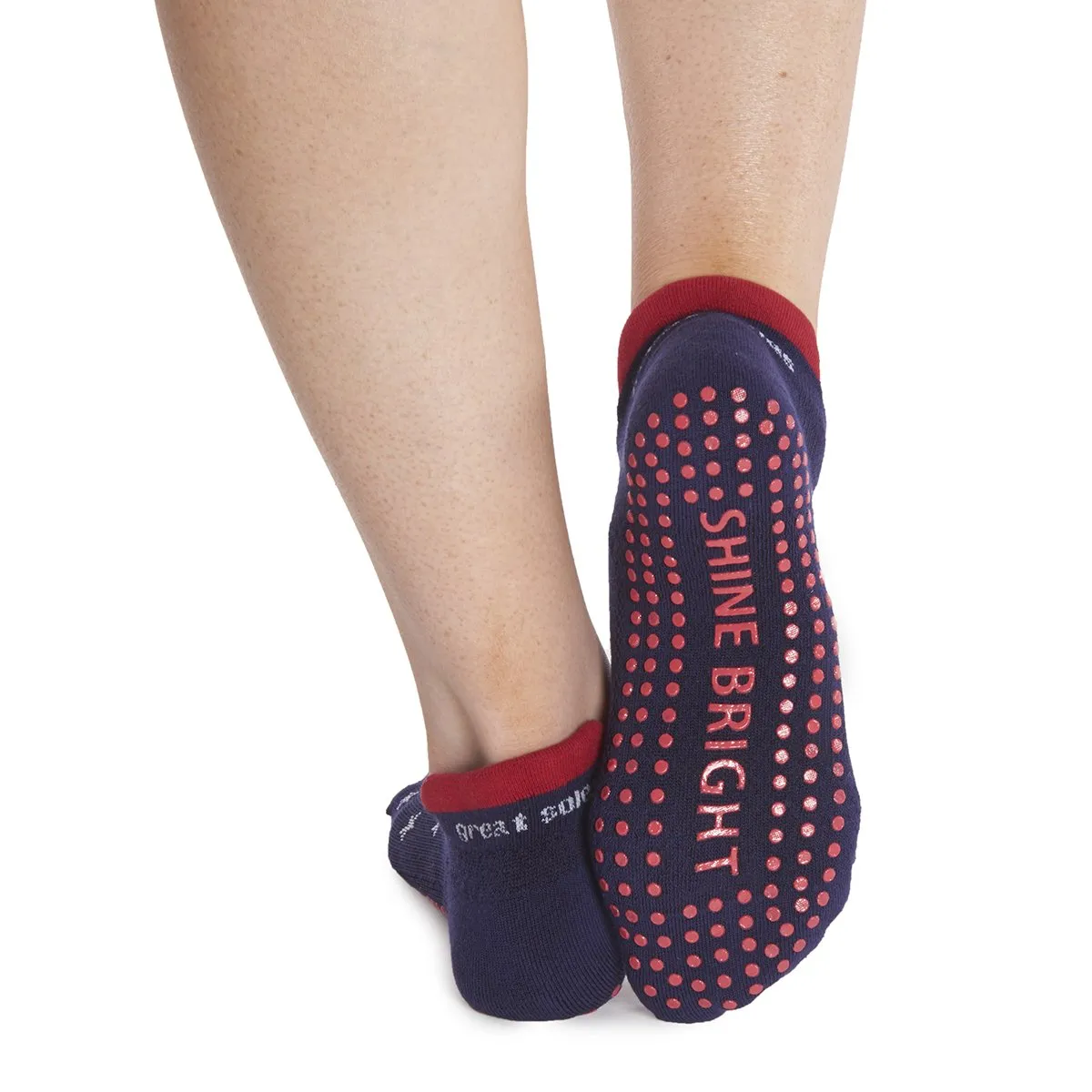 Lucy Tab Back Grip Sock - Stars Blue