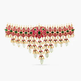 Maitreyi Kempu Silver Bridal Choker