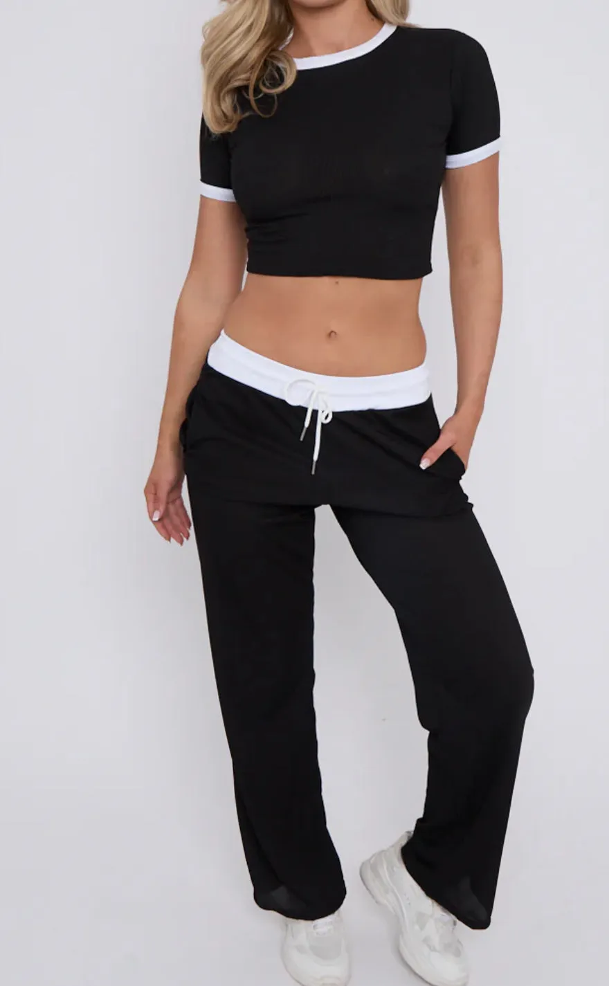 Mindy Crop Top & Wide Leg Trousers Co-ord