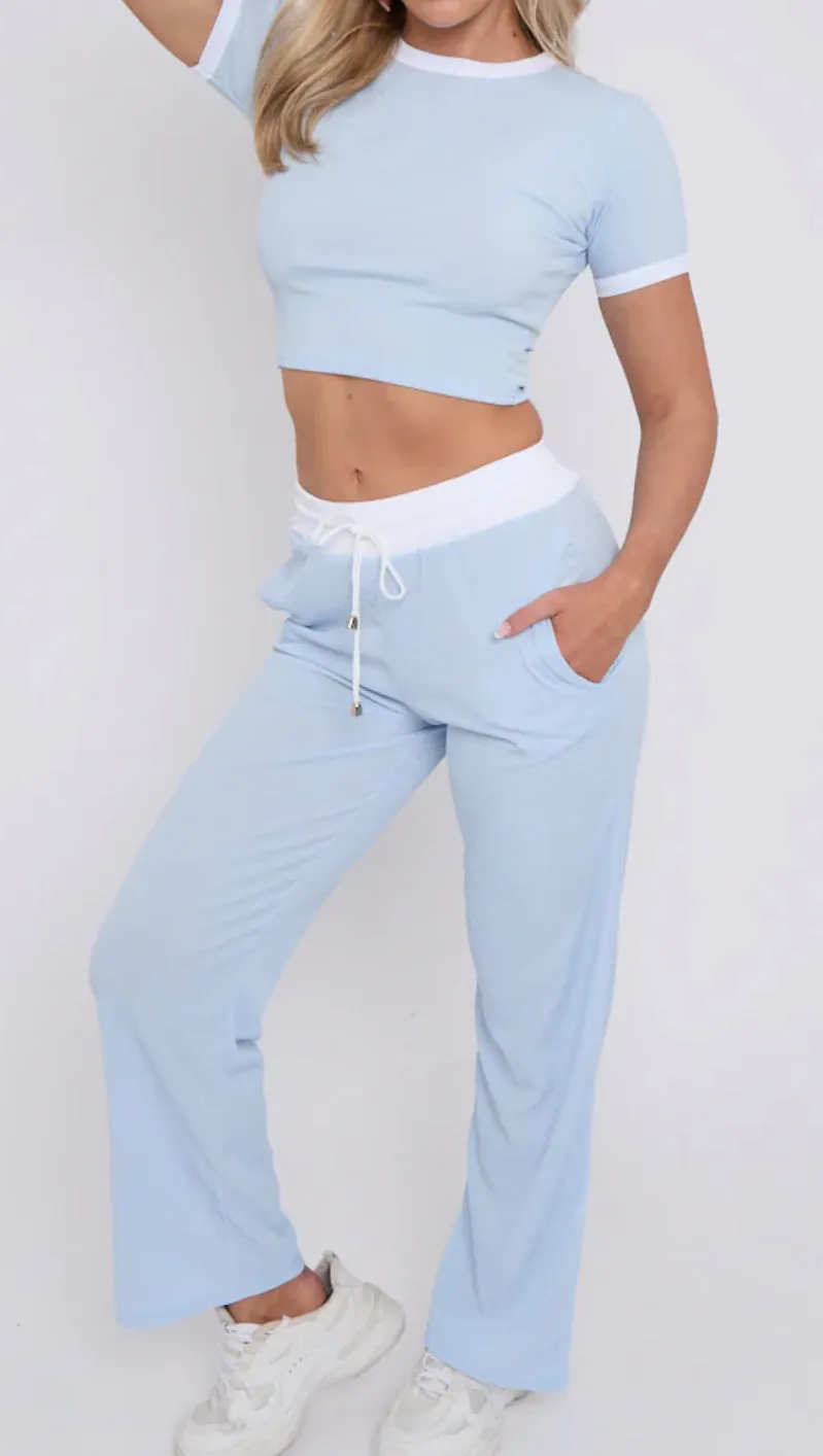 Mindy Crop Top & Wide Leg Trousers Co-ord