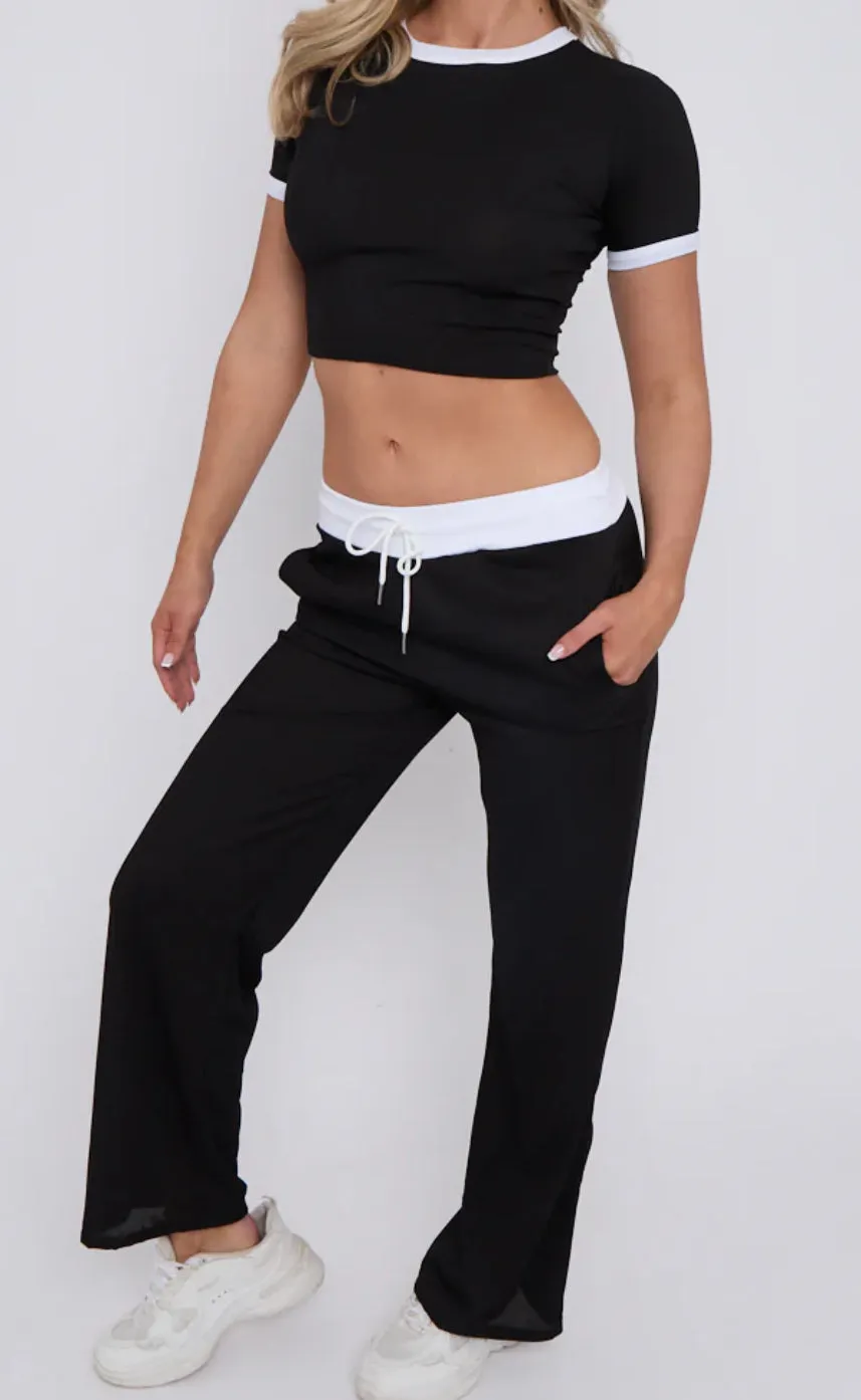 Mindy Crop Top & Wide Leg Trousers Co-ord