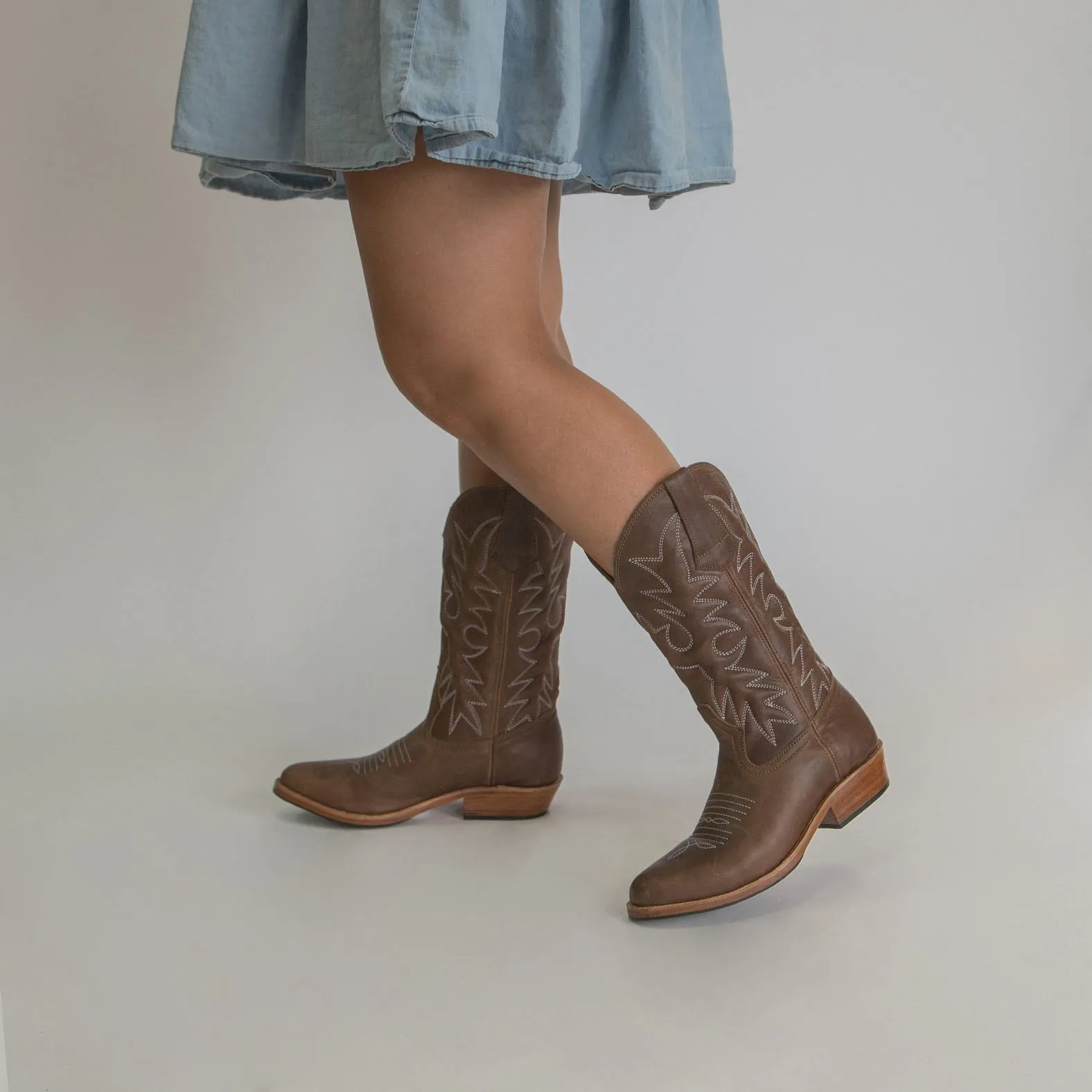 MK22896 - Etta Western Boots Mocca [Women's Leather Boots]