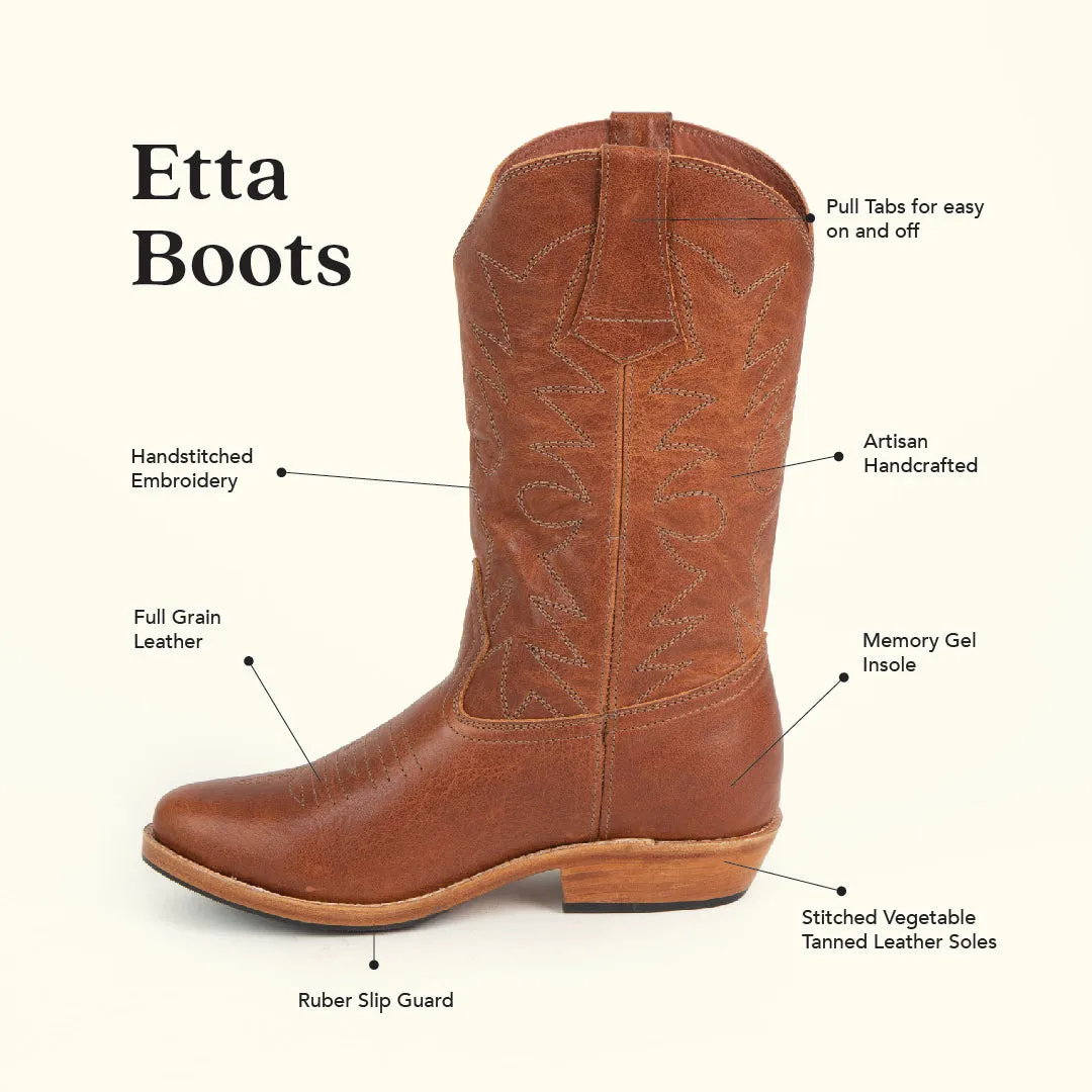 MK22896 - Etta Western Boots Mocca [Women's Leather Boots]