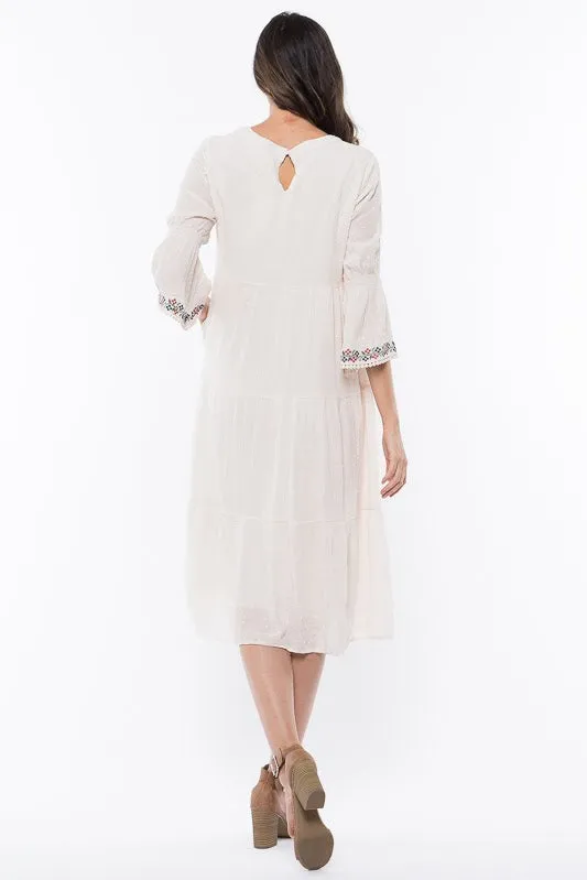 Nalah Embroidered Midi Dress