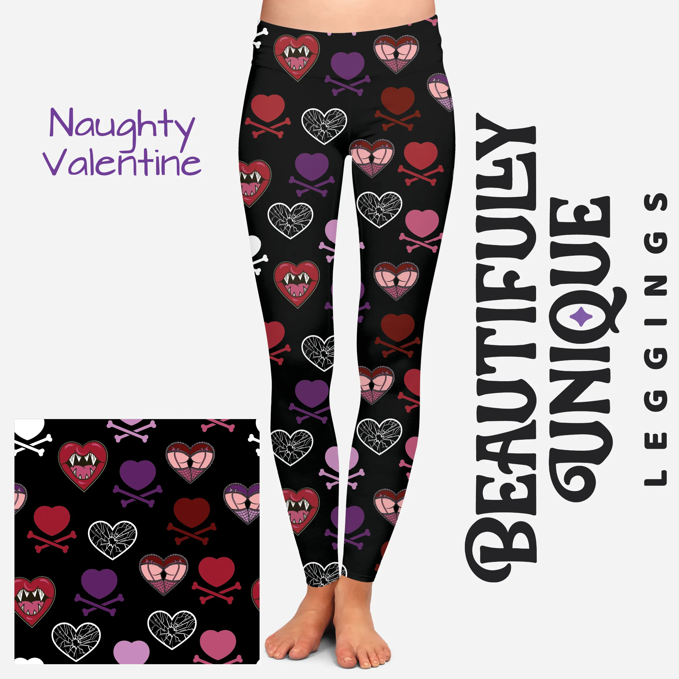 Naughty Valentine (Exclusive) - High-quality Handcrafted Vibrant Leggings