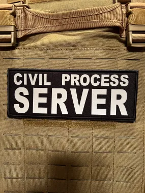 Pair of CIVIL PROCESS SERVER Patches (3” x 8”) Pair of Reflective Hook and Loop