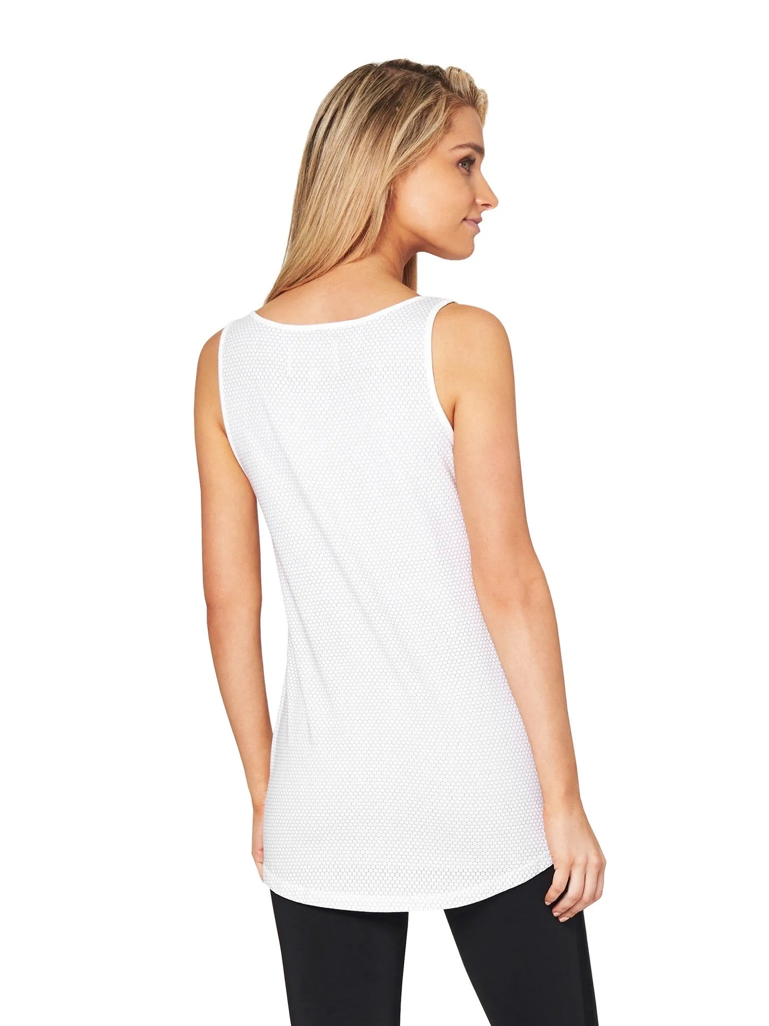 PEGGY V-NECK HONEYCOMB SINGLET - WHITE