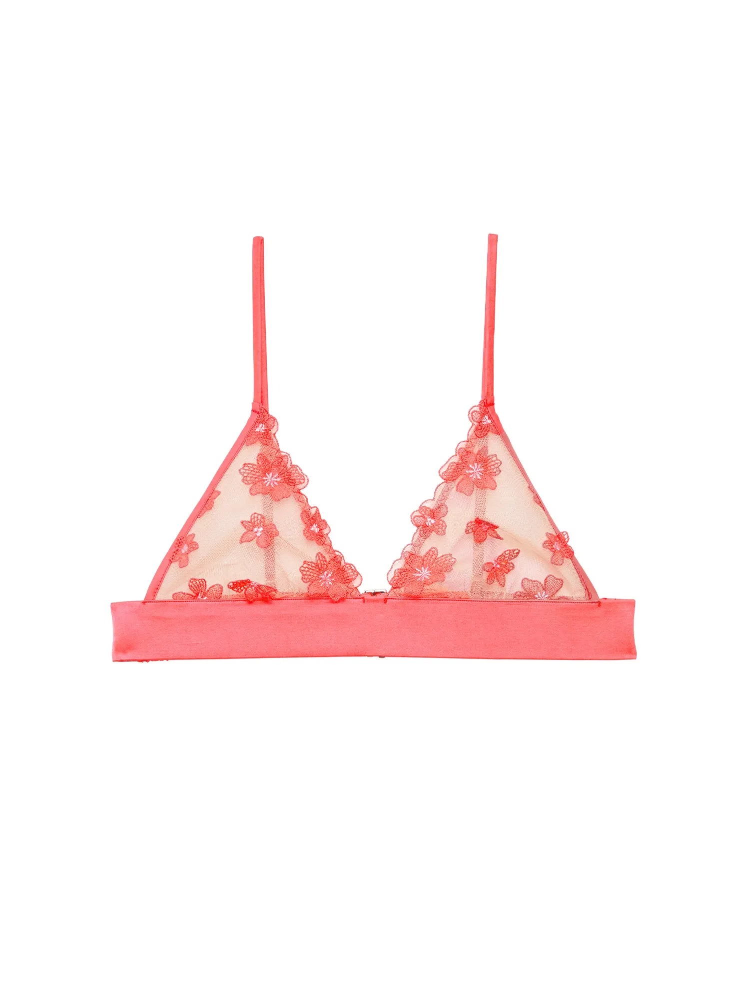 Petal Embroidery Triangle Bralette