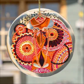 Red & Pink Mandala Suncatcher