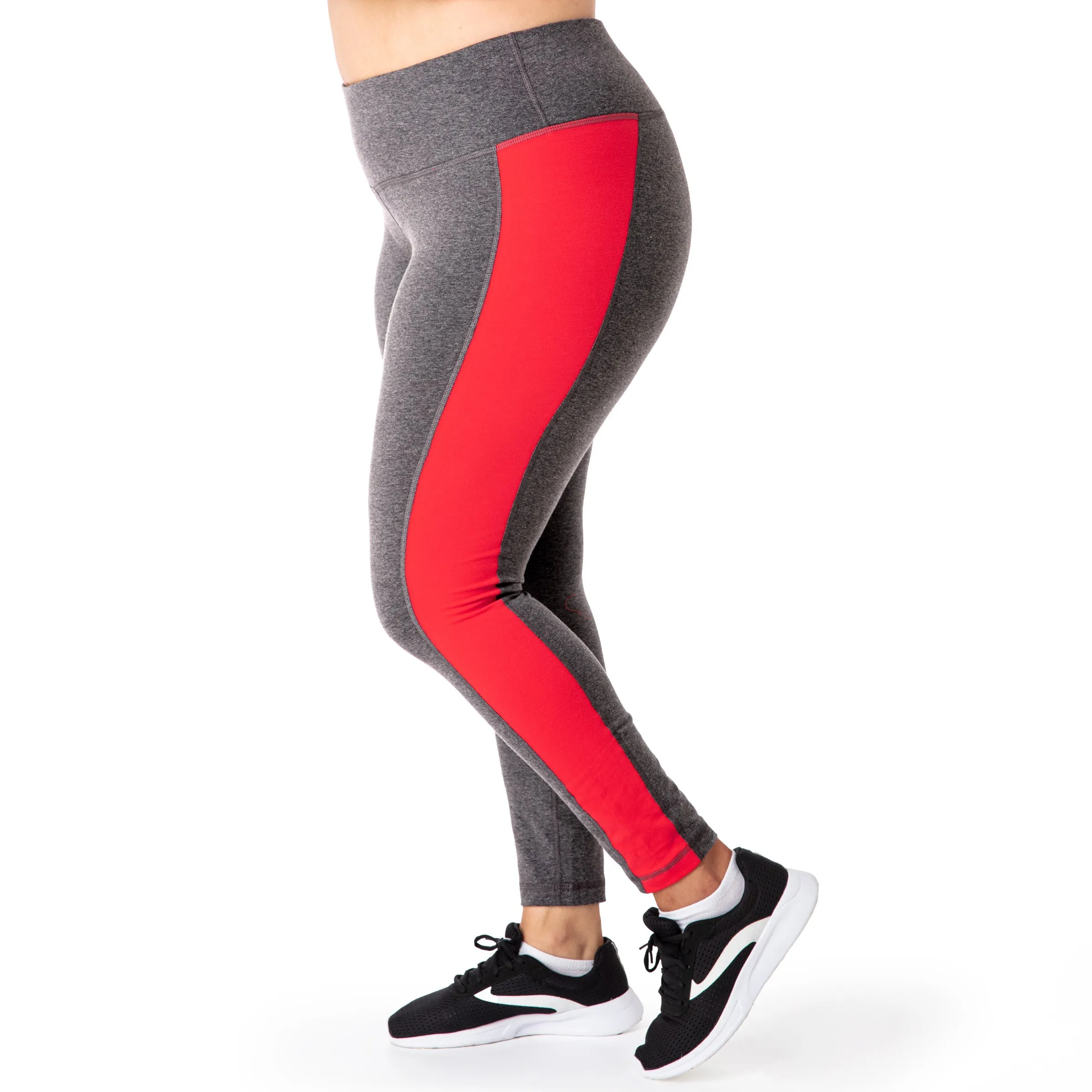 Red Color Block Legging