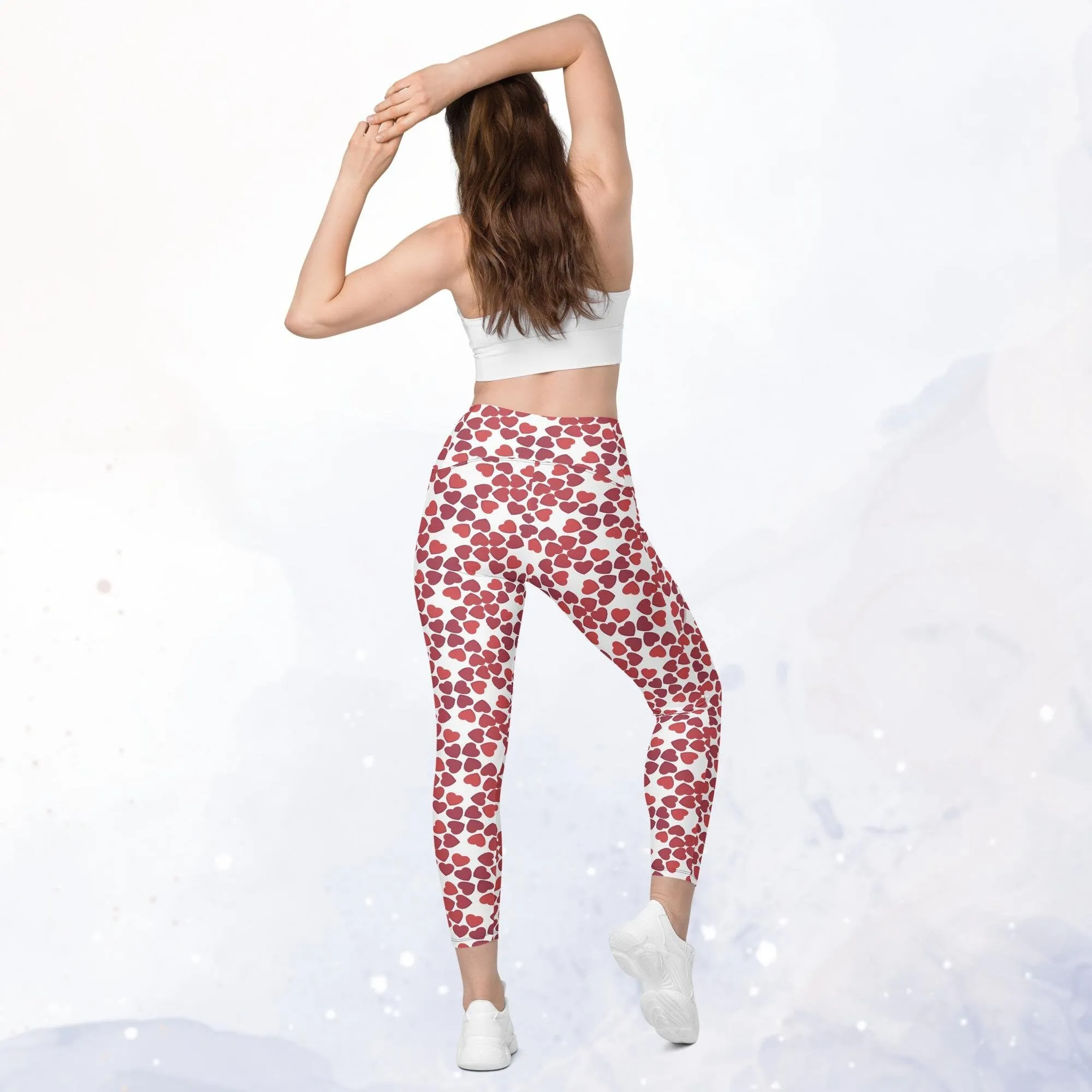 Red Heart Leggings with Pockets