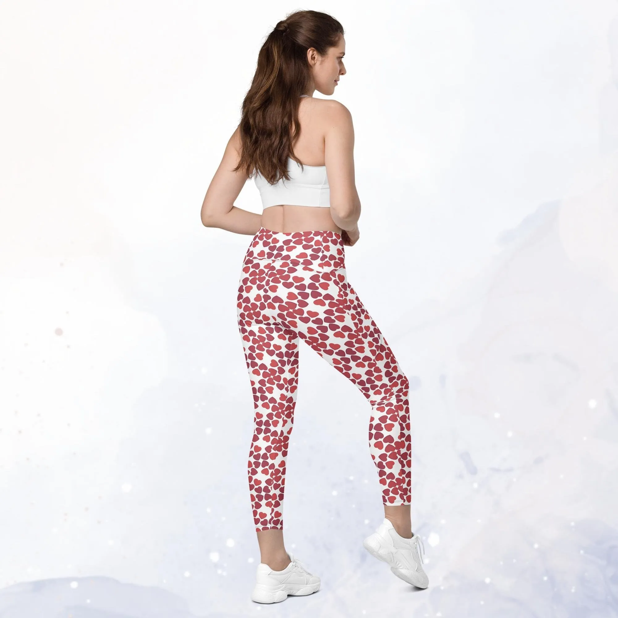 Red Heart Leggings with Pockets