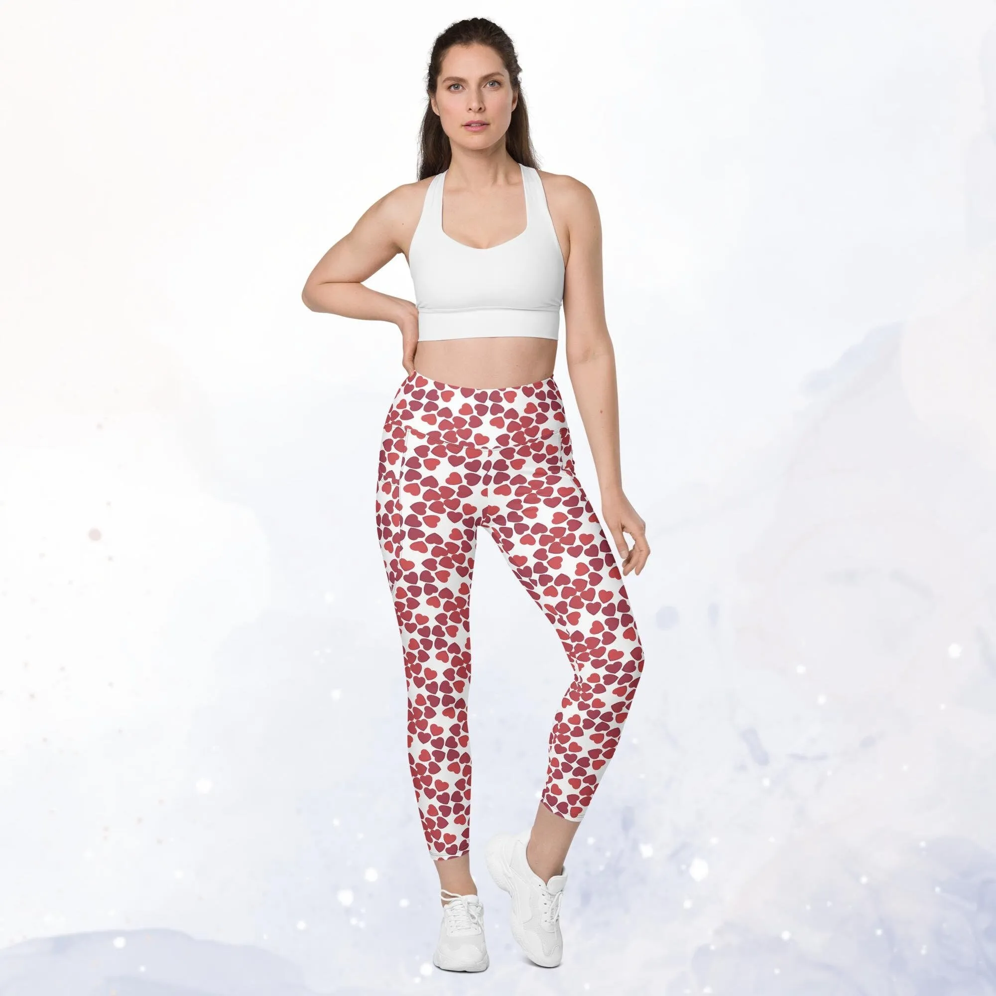 Red Heart Leggings with Pockets