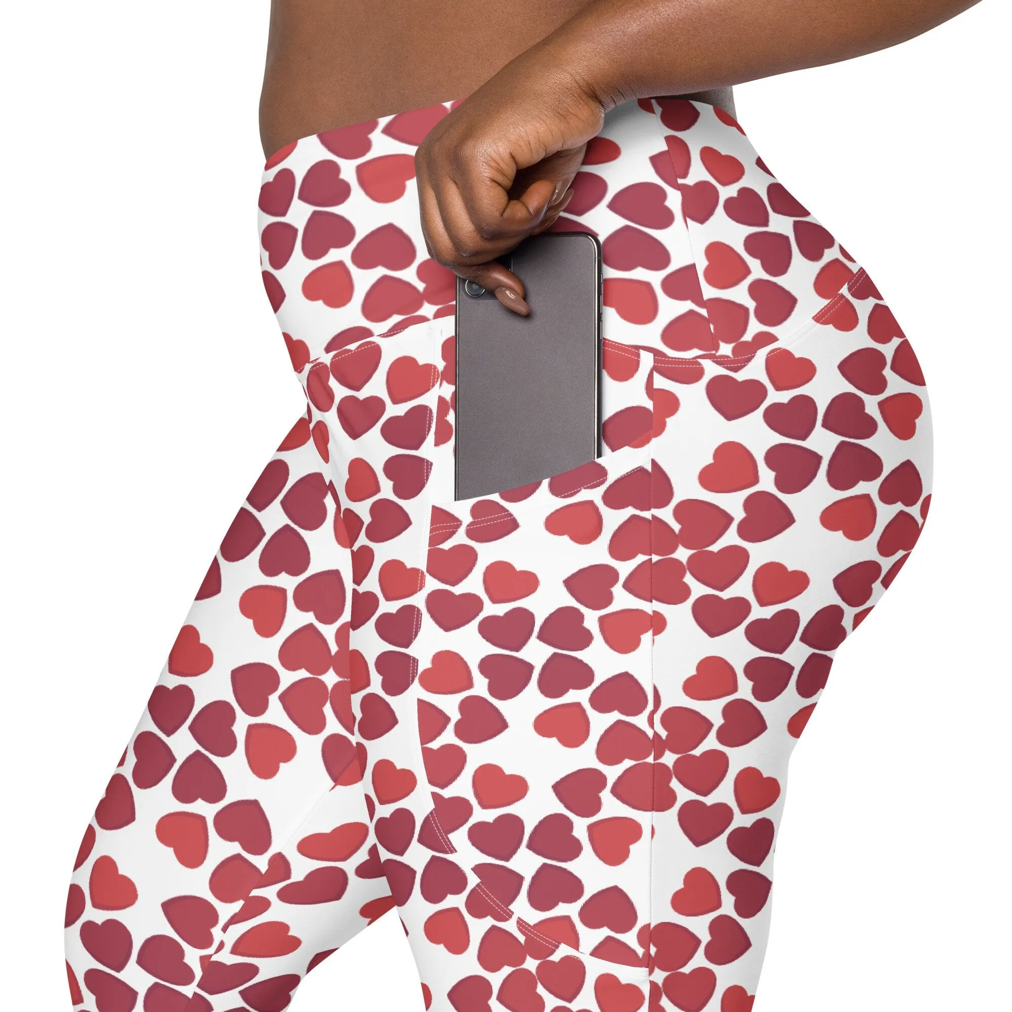 Red Heart Leggings with Pockets