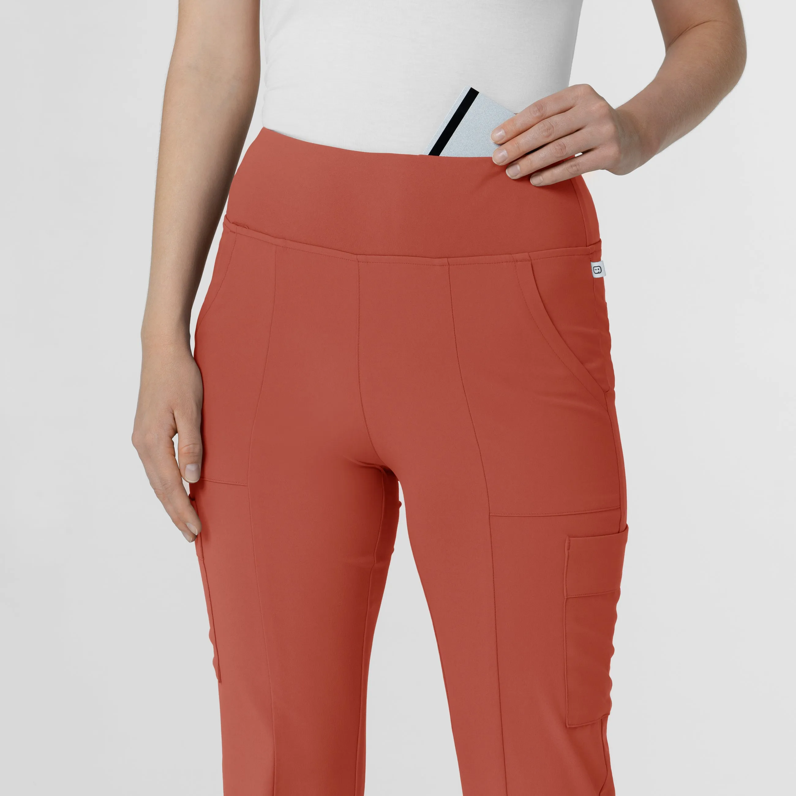 RENEW Women's Cargo Flare Scrub Pant - Mineral Red