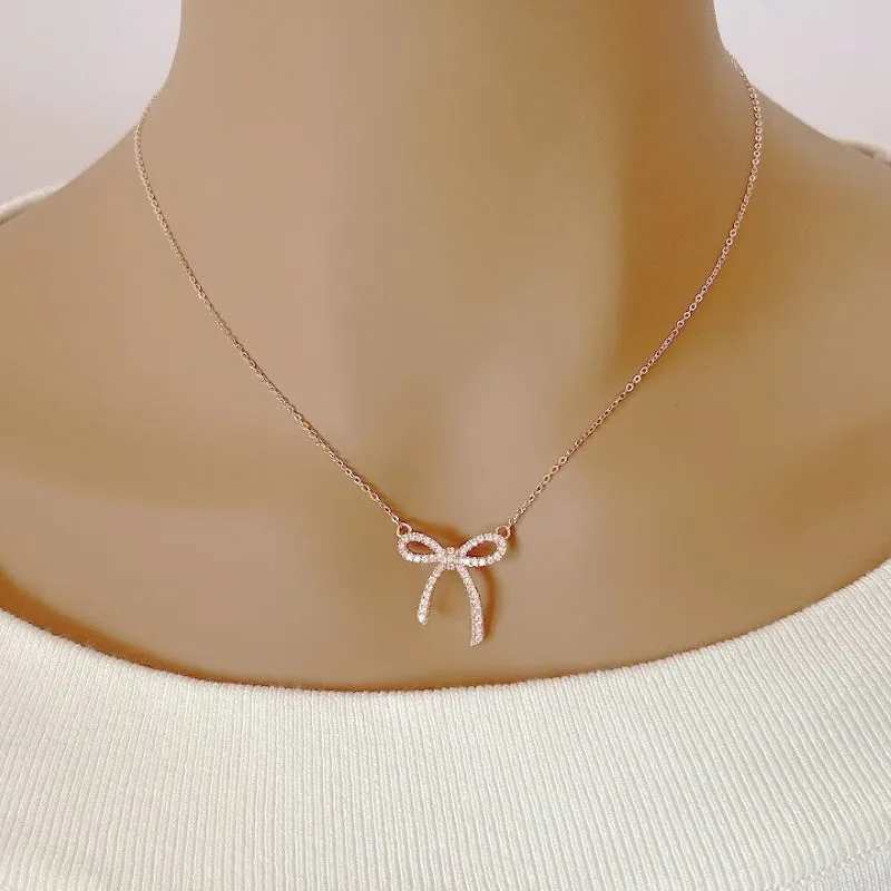 Ribbon Cubic Zirconia Necklace