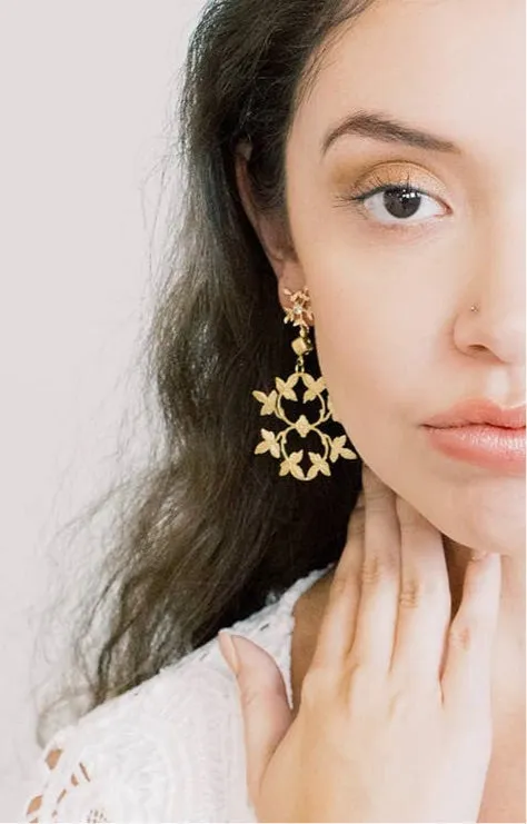 ROSALIE Gilded Brass Statement Earrings